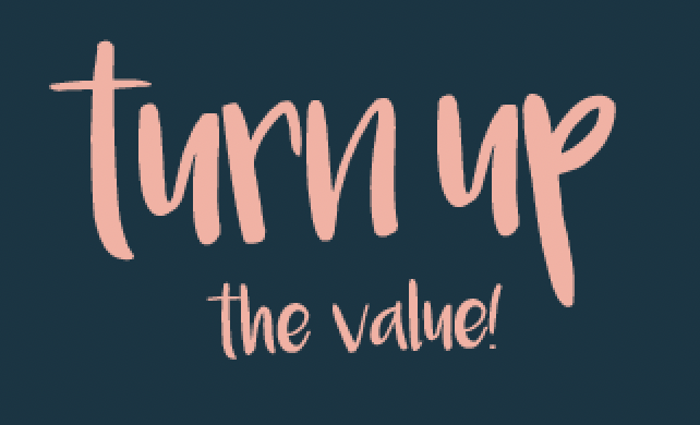Turn up the value logo